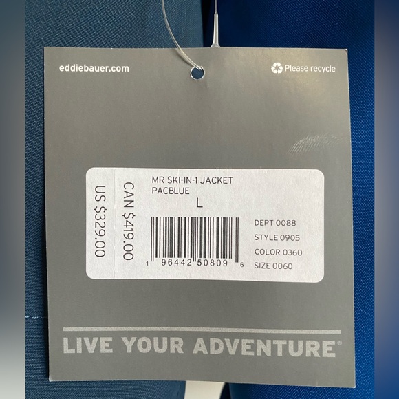 Eddie Bauer Ski-in-1 Jacket - men’s L - Picture 7 of 8